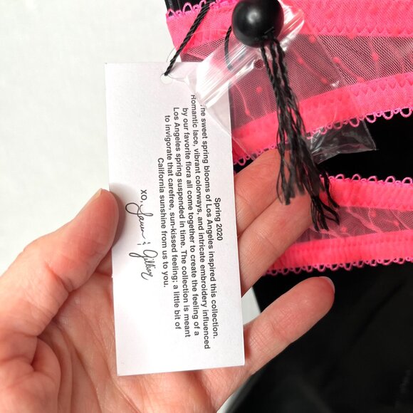 For Love & Lemons Daisy Lace Longline Bra Size XXS Hot Pink Bustier Corset Top - Picture 10 of 15